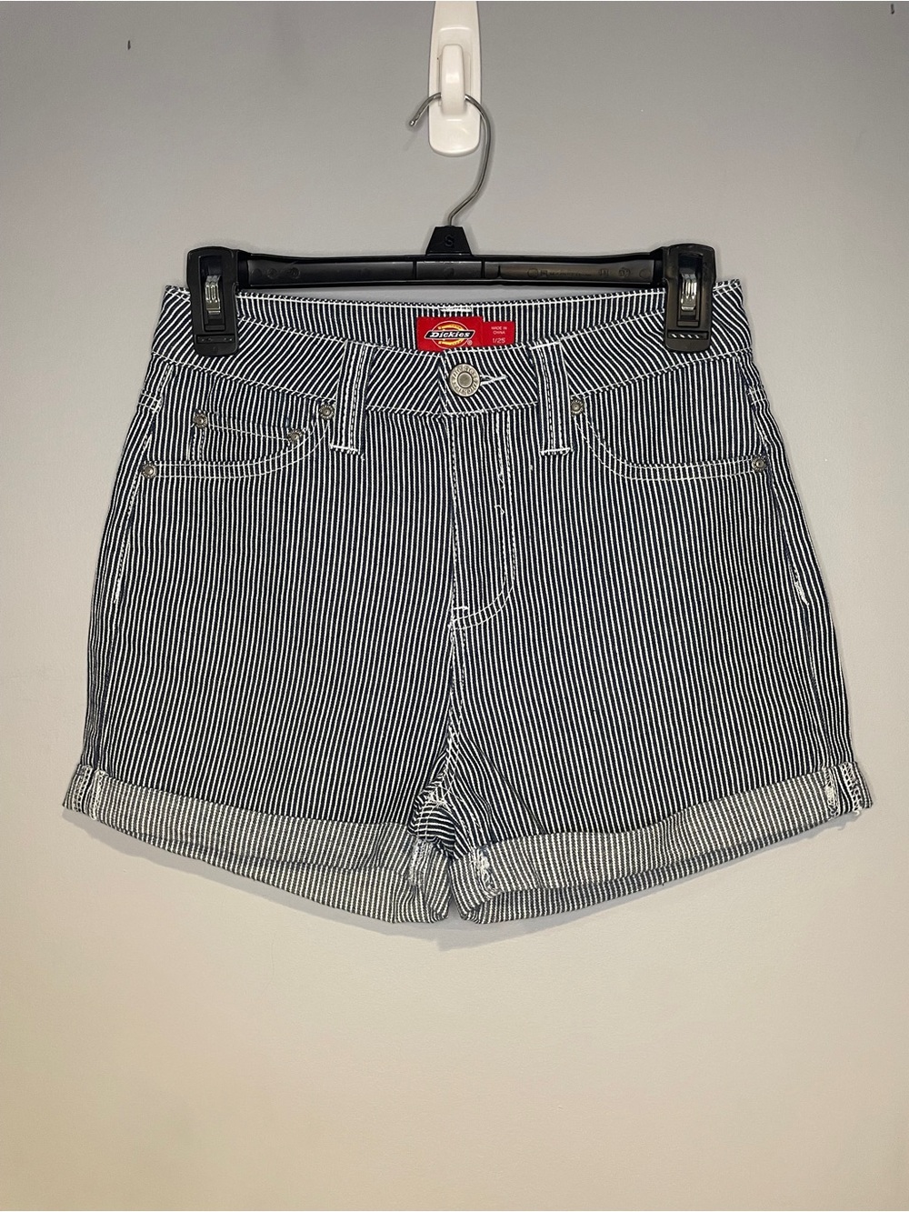 Women Teens Dickies Hickory Striped Denim Carpenter Shorts Size 1/25